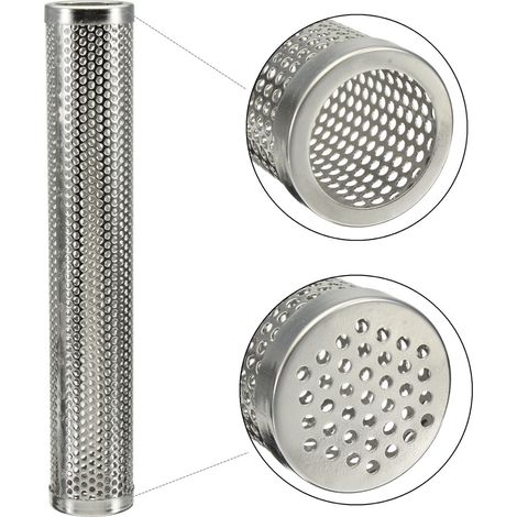 Tube fumoir à granulés en maille pour barbecue extérieur rond en acier inoxydable, générateur de fumée froide et chaude (1/3)