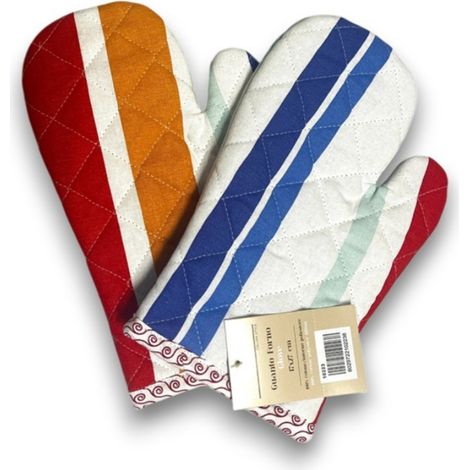 Brandani Oceano guanto forno cotone righe bordino onde