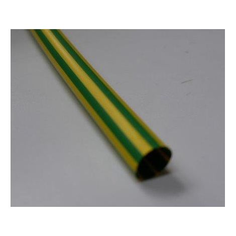Gaine thermorétractable vert-jaune paroi mince Ø 9.5-4.8mm longueur 1m retreint 2/1 réf 136035-1 CGPT 9.5-4.8 Tyco