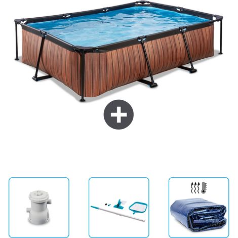 Exit-toys Piscina Exit Rettangolare - Effetto legno - 300x200x65 cm - 6-pezzi SCB81 (1/5)