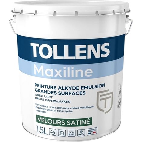 Tollens - Maxiline - Velours satiné - Murs et plafonds  Couleur: Blanc - Conditionnement: 15 Litres