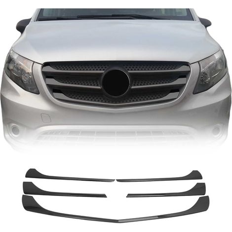 Moulure de Grille de Calandre Compatible avec Mercedes Vito W447 2014-2019, Garniture Baguette de Calandre en Acier Inoxydable Argent Foncé (1/5)
