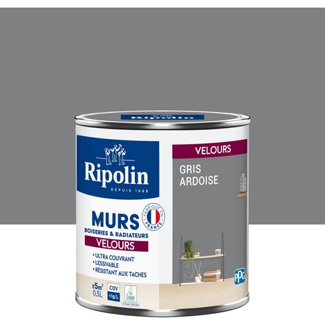 Peinture aspect Velours - 0,5L - Gris Ardoise - Ripolin (1/5)