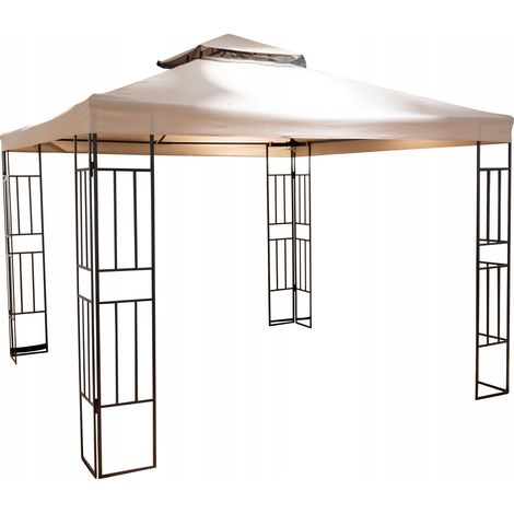 Gartenzelt, faltbar, Stahl, beige, 270 x 300 cm