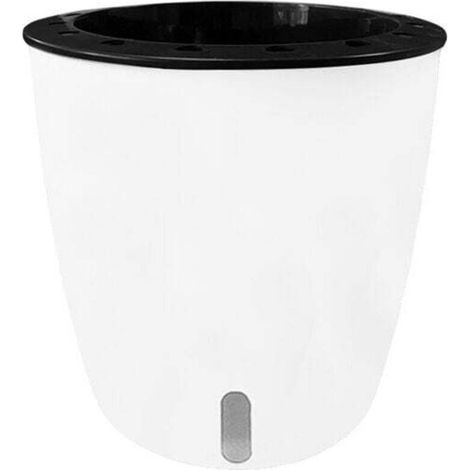 Pot de Fleurs à Arrosage Automatique - Auto-Arrosant - avec Indicateur de Niveau d'eau - pour Toutes Les Plantes D'intérieur ( Blanc/Noir) (1/5)