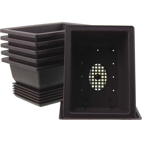 6 pièces Pots Bonsaï avec Soucoupes, Pots de Fleurs en Plastique,Bonsaï, Pot Rectangulaire, pour Le Salon, Bureau, Yard Jardin, 16,5 x 12,3cm (1/5)