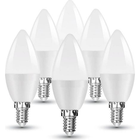 Trade Shop - 5 Led Lampadine E14 C37 Candela 4,5w Luz Calda Samsung V-tac255 -