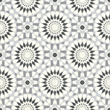 Décoweb – Sol vinyle carreaux de ciment mosaïque noir – Rouleau 2m x 2m – Classe 22 pour trafic moyen – Insonorisation 18 dB – Résistance au glissement DS (1/5)
