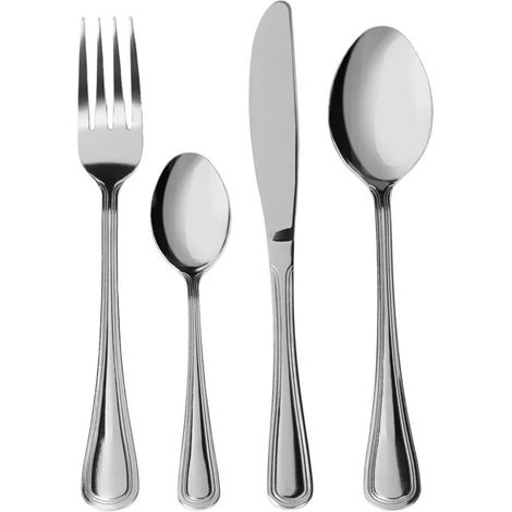 TrAdE Shop Traesio - Set Servizio Di Posate 24pz In Acciaio Inox Cucina Coltelli Forchette Design Moderno Lucido - (1/4)