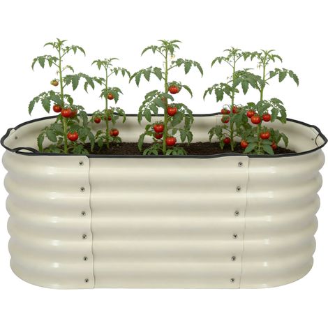 Jardinière surélevée de Jardin en métal galvanisé, 105x60x43 cm, bac à Plantes surélevé d'extérieur avec Bords de sécurité, pour légumes, fleurs et herbes (1/5)