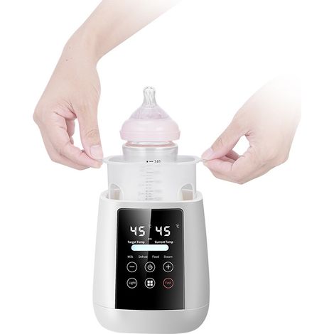 Scaldabiberon 6 in 1 - Scaldabiberon multifunzionale con luce notturna, ideale per uscire, protegge i nutrienti del latte materno, compatibile con tutti i biberon (1/4)