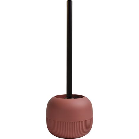 Brosse WC avec Support Solide à Poser - 12.5 x 12.5 x 37 cm - Manche Long et Ergonomique - Poils Résistants - Facile à Nettoyer et Hygiénique - Design Classique