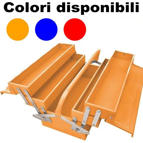 TrAdE Shop Traesio - Cassetta Porta Attrezzi In Metallo Estensibile 40 X 20 X 19,5cm Organizer -