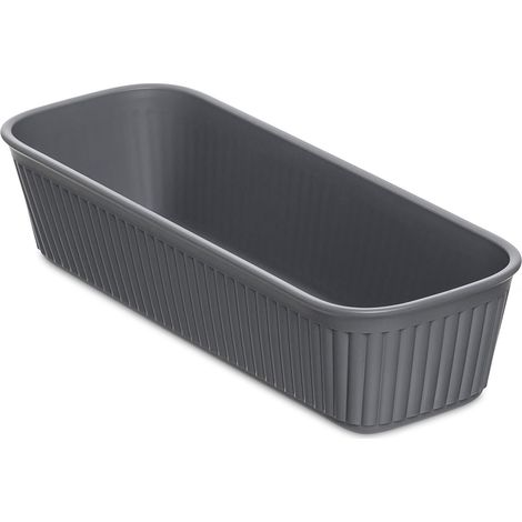 Organisateur de Tiroir Slim Baobab Paniers et Boîtes de Rangement Design Élégant Fonctionnel Ordre Maison et Bureau Plastique Recyclé sans BPA 9x24x5,6 cm Gris (1/5)