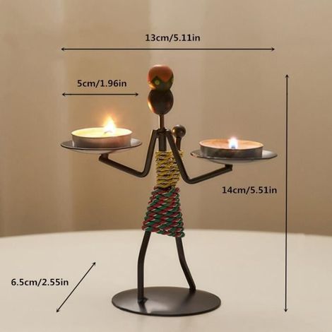 Nordischer Metallleuchter, abstrakte Kunstfigurenskulptur, handgefertigte Figuren, Accessoires [A282B81] (1/4)