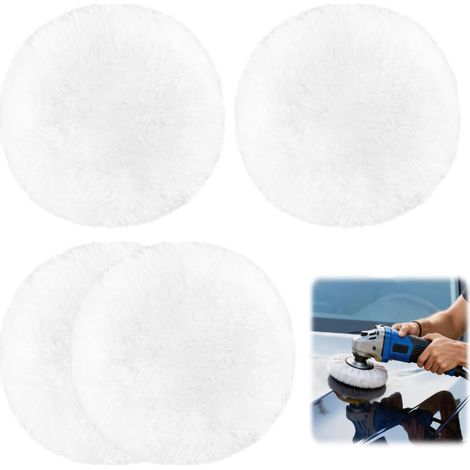 4PCS Disque de Polissage 125 mm en Laine, Système pour Ponceuses Orbitales pour Voiture, Disque de Polissage pour Ponceuse Orbitale, Nettoyage Voiture, Bois, Phare, Multi Usage (1/5)