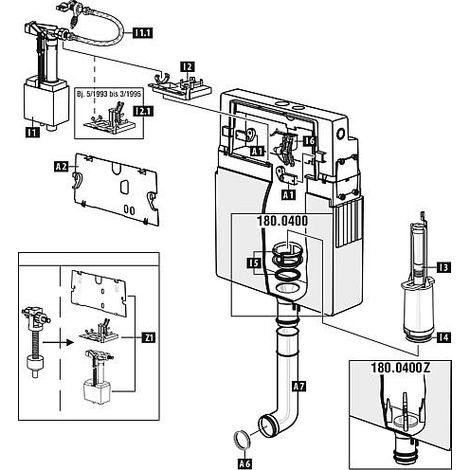 Kit mecanisme WC Schwab pour modele 180.xxx