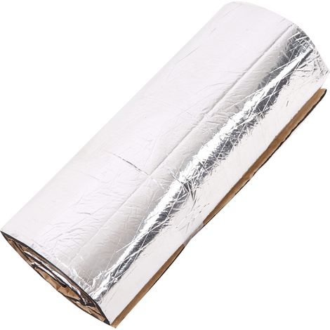 Tapis isolant phonique et thermique en mousse argentée 200 x 50 cm, épaisseur 10 mm, pour capot, panneau arrière et pare-feu de voiture (1/5)