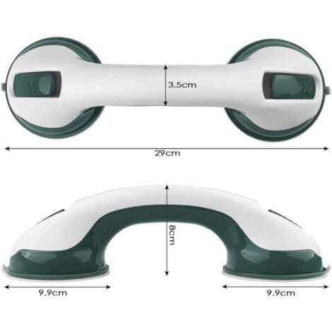 Un ensemble de deux barres d'appui à ventouses, barres d'appui de sécurité pour salle de bain, amovibles sans perçage, adaptées aux douches et aux toilettes, et adaptées aux enfants, aux personnes âgé (1/3)