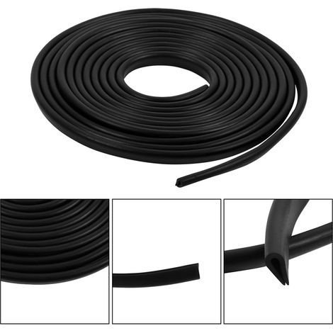 300 cm lange, schwarze, kratzfeste Türschutzleiste aus Gummi, Kantenschutzleiste, 1 Stück (1/5)
