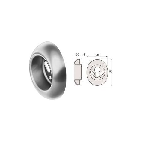 BOCCHETTA ANTISTRAPPO A5683GR CROMO SATINATO- mm.68x86x25h. - ø mm.50 (A5683GRIT) - 1 pezzi DISEC