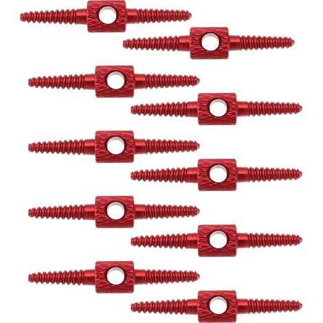 Pack of 10 bicycle brake cable connectors - 26 mm - Suitable for mountain bikes and road bikes - Maintenance and modification - Red (1/5)