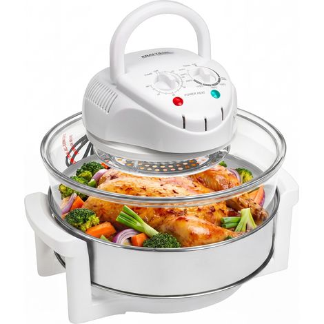 Mini four grill halogène 18L 1500 W – Cuisson rapide 3 à 5 fois plus rapide – Contrôle intuitif 20-250°C – Bol en verre trempé autonettoyant