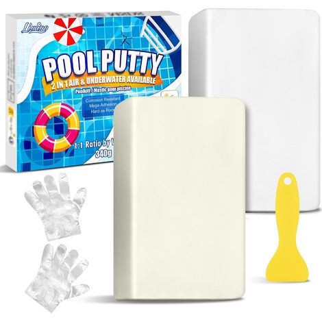 Mastic Epoxy, 340g Pâte Multi-Usages à Réparer,adhésif pour carrelage pour réparer une fuite, remplissage de fissures, collage de fibre de verre, ciment, métal, plastique, pierre, céramique, tuyaux. (1/5)
