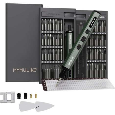 Mini Tournevis Electrique, 78 en 1 Tournevis de Précision Sans Fil avec 56 Embouts Magnétiques, 9 Borres de précision 5 Réglages de Couple, LED Lumières, pour Précision Téléphone Montre Appareil (1/5)