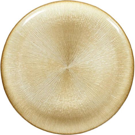 Lot de 6 Assiettes Plates en Verre "Royal" 27cm Or