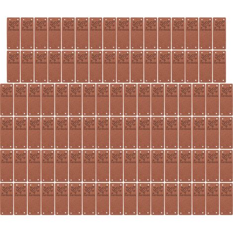 100 Étiquettes en Cuir PU Souple 4 Trous pour Accessoires DIY Sac Chapeau Marron Foncé (1/5)