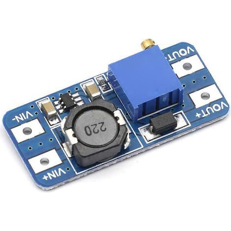 5 Stück Boost-Modul, einstellbare Aufwärtswandlerplatine, 2 A, 2–24 V auf 5,9 V, 12–28 V, elektronisches Bauteil
