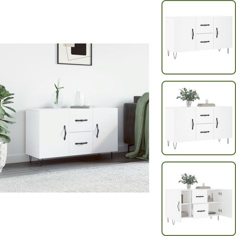 Sideboard Weiß 100x36x60 cm Holzwerkstoff - Schreibtisch - Wohnzimmermöbel - Sideboard - Regal - Aufbewahrung