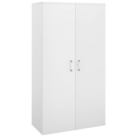 Armoire haute bois H 182 x L 100 cm avec portes battantes blanc - Arch - Maxiburo