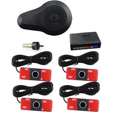 Système d'aide au stationnement capteur de recul encastré 4 capteurs noir - buzzer sonore parking (1/4)