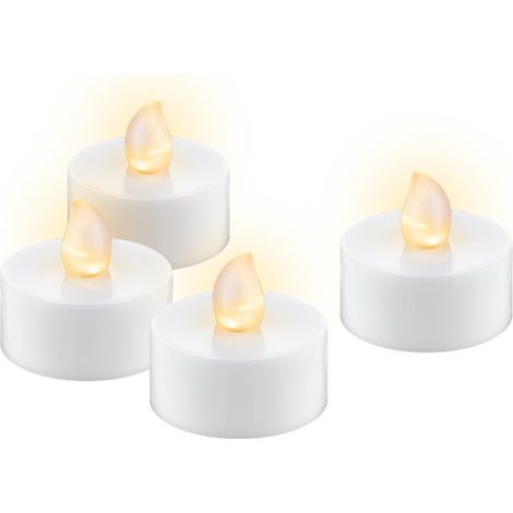 Lot de 4 bougies chauffe-plat LED blanches avec minuterie (1/5)