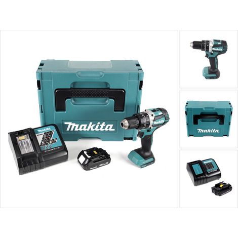 Makita DHP 484 Y1J-D 18V Brushless Li-Ion Akku Schlagbohrschrauber im Makpac inkl. 1x BL 1815 N 1,5 Ah Akku und DC18RC Ladegerät (1/5)