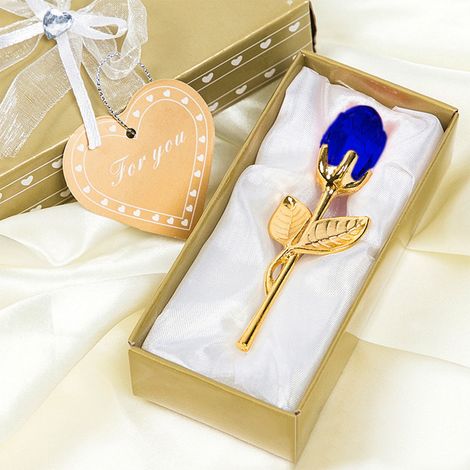 Rose Préservée - Avec Lumières Led - Boîte Cadeau Élégante - Pour Fête Des Mères Anniversaire Saint-Valentin - Bleu - 1 Pièce (1/5)