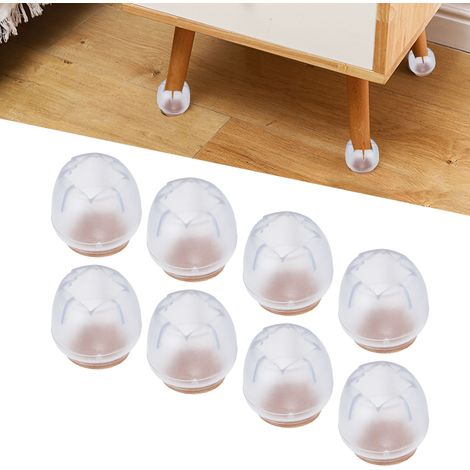 Lot de 40 patins antidérapants pour pieds de table, protections épaisses en silicone pour pieds de table et de chaise, bonne élasticité, excellente réduction du bruit, protections transparentes pour p (1/5)