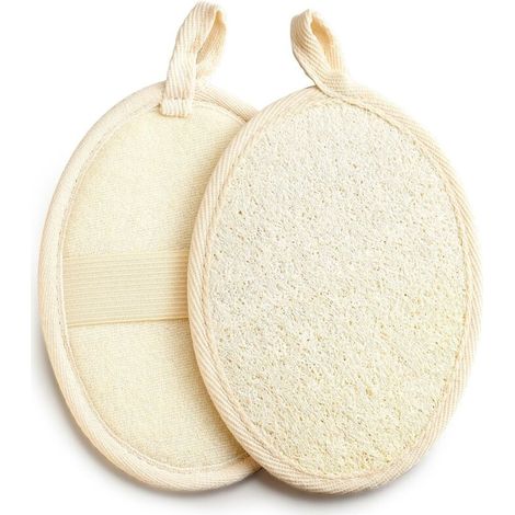 2-teiliges Luffaschwamm-Set, waschbare Naturschwämme, wiederverwendbare Naturschwämme zum Peelen, Peeling-Schwamm aus Naturschwamm für Spa, Küche, Gesicht & Körper, Bad