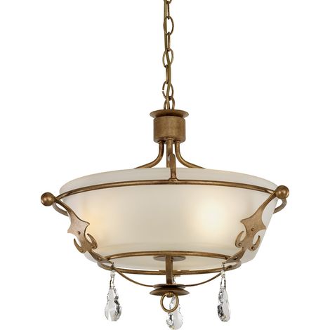 Plafoniera lampada a sospensione lampada a sospensione acciaio oro D 43,3 cm Lampada da cucina a 3 fiamme