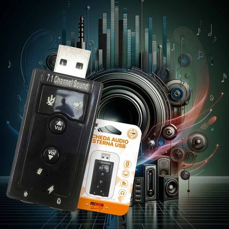 Adattatore Scheda Audio USB2.0 con Ingresso Jack 3.5mm per Cuffie e Microfono Regolabile Supporta 7.1 Audio Surround Compatibilità Universale (1/3)