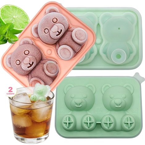 Bac à Glaçons Silicone Ours Lot de 2 – Moule à Glaçons avec Couvercle (1/5)