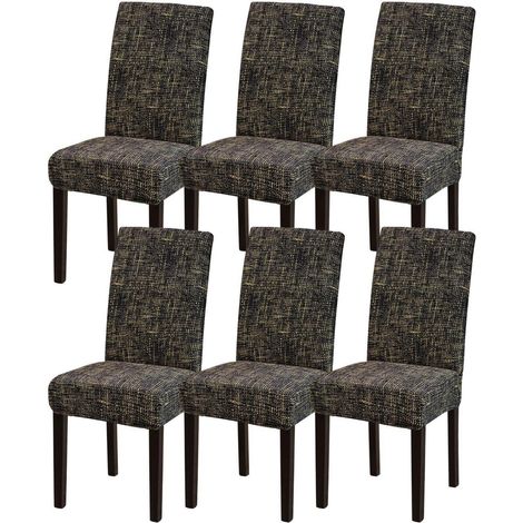 6er Set Stuhlhussen Stretch für Esszimmerstühle, abnehmbar, waschbar (1/5)