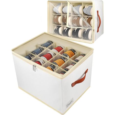 Organisateur de chaussures gain de place, Peut contenir 12 paires, Organiseur de chaussures pour armoire Couvercle (1/5)