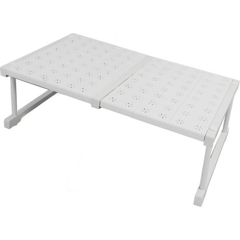Klappbares Kleiderschrankregal, einfach zu montieren, hohe Tragfähigkeit, platzsparend, geeignet für die Aufbewahrung in Küche, Bad oder Speisekammer, Länge 47-68 cm. (1/5)
