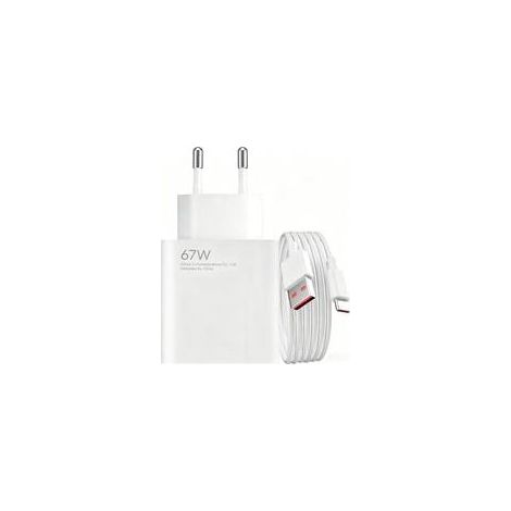 Kit de charge rapide 67 W pour Xiaomi (Type-A) — Chargeur 67 W, port USB, câble USB-C (Blanc) (1/4)