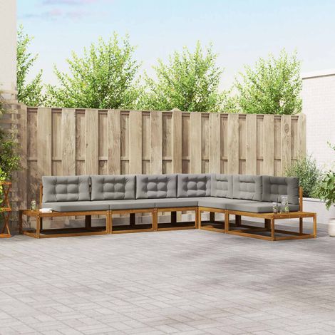 Conjunto de sofás de exterior Gris Natural y Claro (1/5)