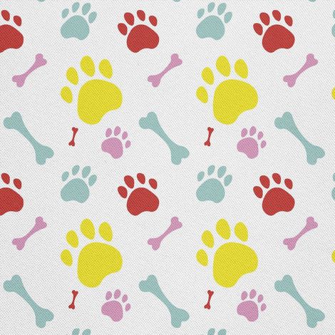 Outdoor dekostoffe oxford - Motiv bunte Pfoten und Knochen I DX367 (1/5)