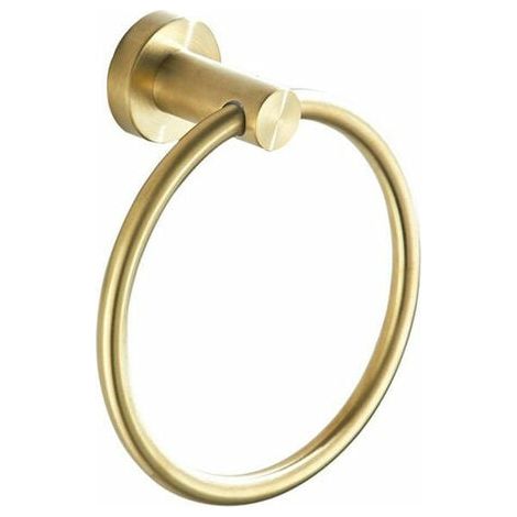 Handtuchring aus gebürstetem Gold, Handtuchhalter fürs Badezimmer, langlebiger Edelstahl 304, modernes Design